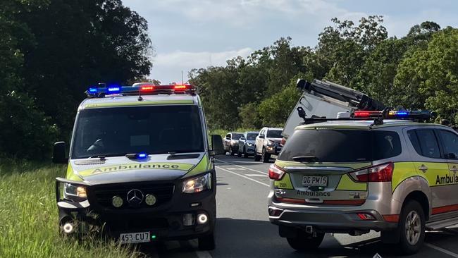 Two people suffered life threatening injuries in a head-on crash at Kuttabul. Picture: Supplied