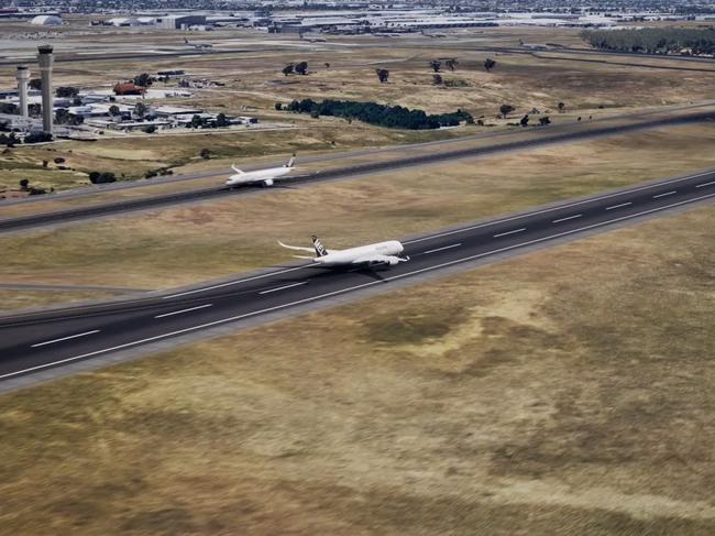 stills from the video -  Proposed third runway at Melbourne Airport