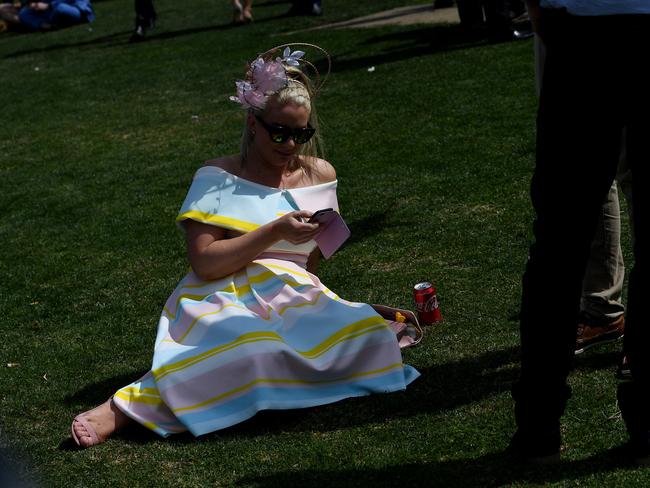 Waiting for the start of race five. Picture: AAP