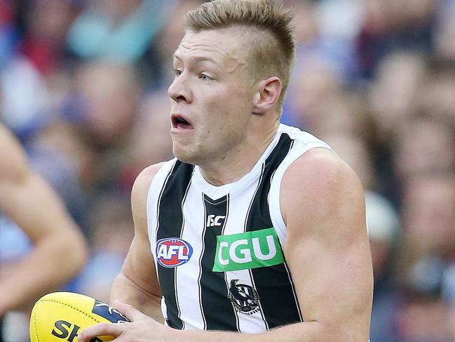 AFL Round 12. 11/06/2011. Melbourne v Collingwood at the MCG.       . Pic: Michael Klein Collingwood's Jordan De Goey second quarter action