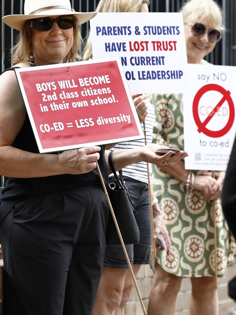 Some Newington parents think the move to co-ed will see their sons become ‘second class citizens’. Picture: Richard Dobson