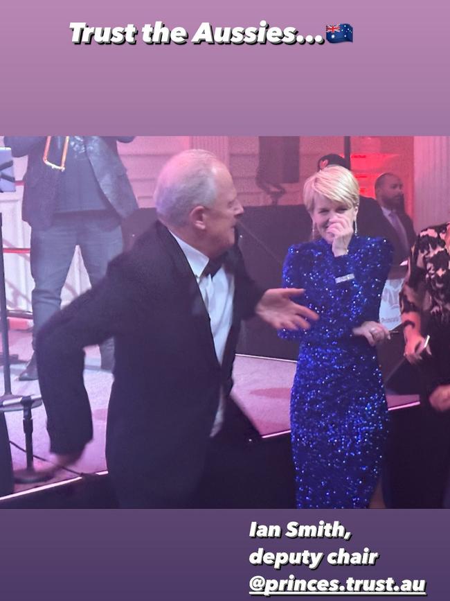 Ian Smith shows off his incredible dance moves during Rita Ora's performance at the Prince's Trust Global Gala in New York. Picture: Instagram