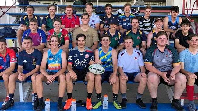 The Assumption College squad for the Confraternity Shield. (Back, from left) Hayden Grassens, Dan McVeigh, Tom Bell, Luke Hauff, Jarrod Millard, Ben Fischer, Lachlan Mahoney, Morgan Byrne (centre) Zac Beckwith, Jacob Meddleton, Wilson LeSuer, Ethan LeSuer, Sean Bryson, Nick Carrie, Augustus McDade, (front) Hayden Doherty, Jayden Lippi, Tom Spence, Sam Ogden, Jack Duggan, Connor Murphy, Nat Ryan and Jarrod Grayson. Picture: Bob Bell