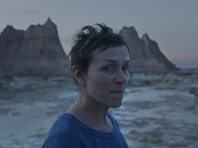 OSCARS 2021.  Frances McDormand in the film NOMADLAND, directed by Chloe Zhao.