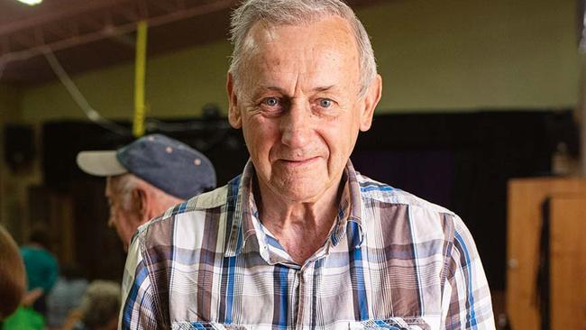 Bernie Slater brought in his old tyre pump for repair to Bendigo Repair Cafe. Picture: Josh Robenstone