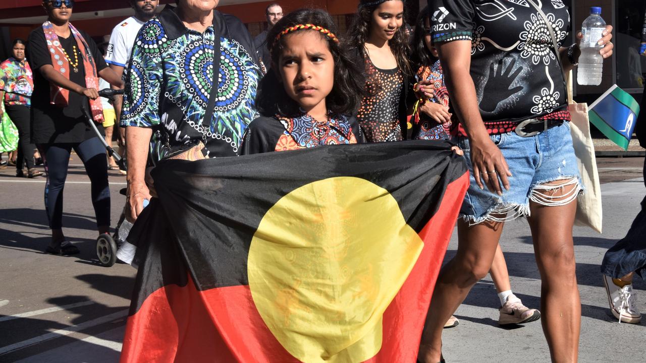 Thousands of Territorians took part in the 2023 NAIDOC march in Darwin, which saw the highest number of marchers the Territory has seen. Picture: Sierra Haigh