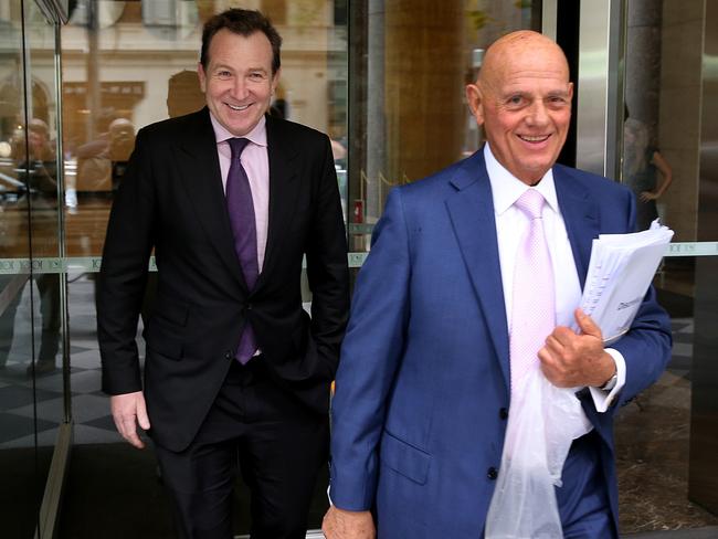 18/03/2016. Premier Investments CEO Mark McInnes,  and chairman Solomon Lew at 101 Collins st Melbourne after announcing the company's results.David Geraghty / The Australian