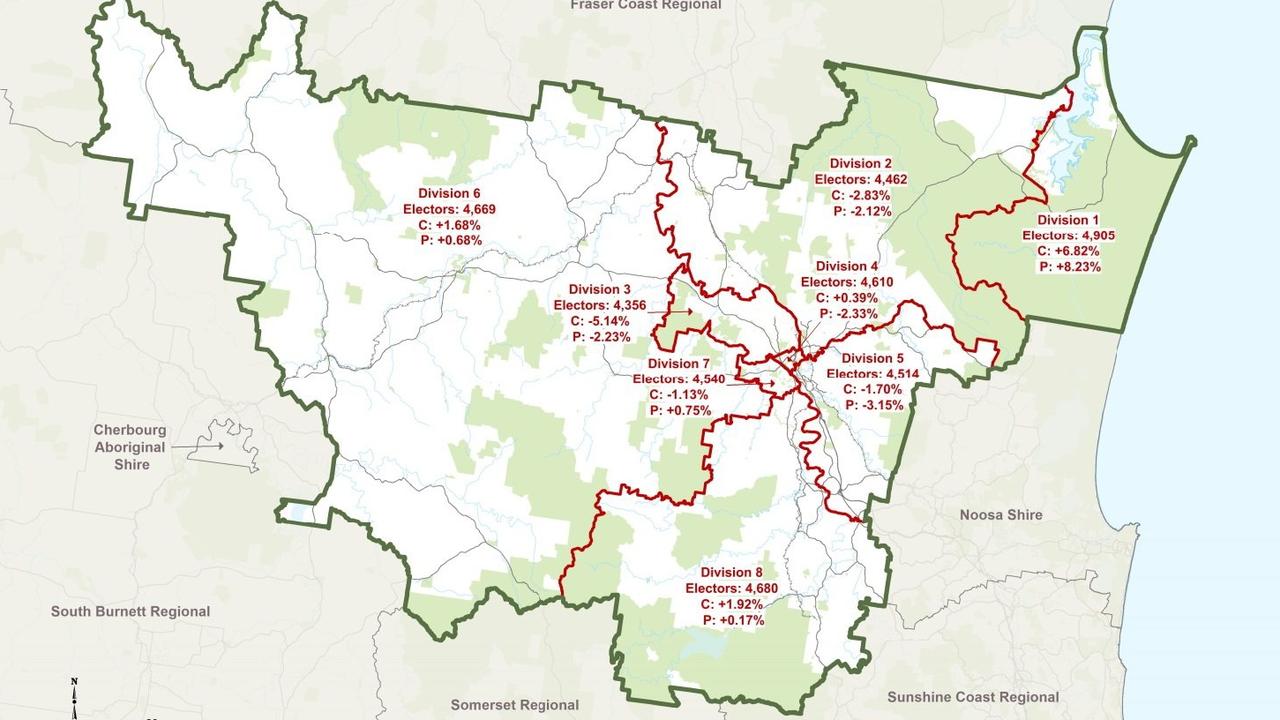 Gympie Regional Council divisions.