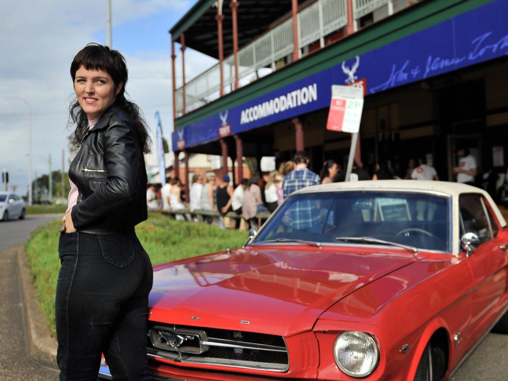 Participant Michelle "Darlzy" Gearin is seen during Mulletfest, a special event designed to celebrate the hairstyle that's all about business at the front, party at the back, at Chelmsford Hotel in Kurri Kurri, NSW. This year has seen female entrants in mulletfest for the first time. In 2018 women were hesitant but in 2019 they entered most categories of mullet including 'best ranga'. (AAP Image/Perry Duffin) 