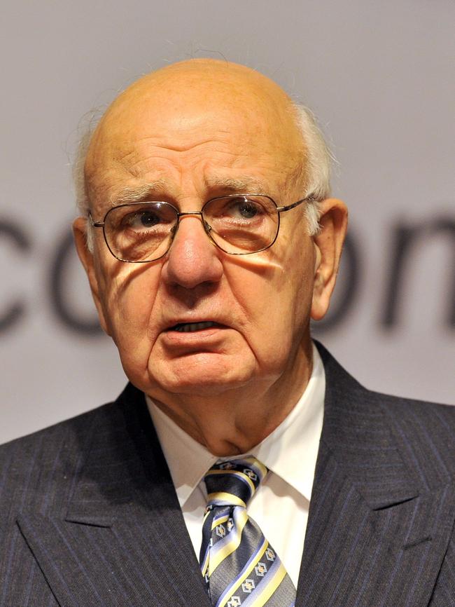 Former US Federal Reserve chairman Paul Volcker