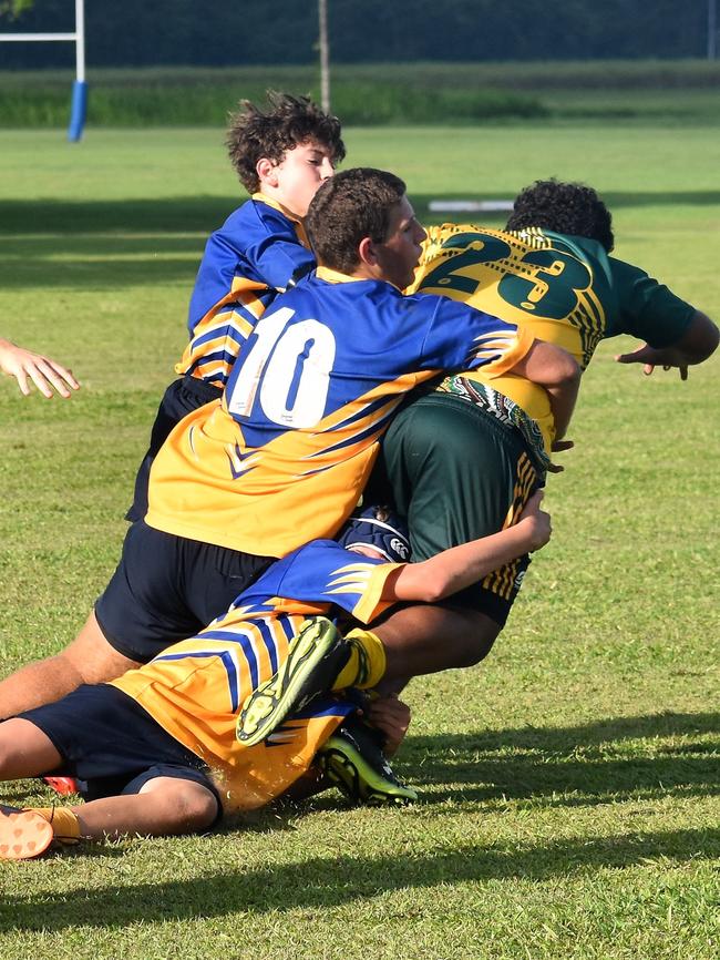 Photographs from the Will Murdoch Perpetual Shield. The annual U14 rugby league competition, in its second year, involved Gilroy Santa Maria College, Ingham State High School and St Teresa's Catholic College Abergowrie. Picture: Cameron Bates