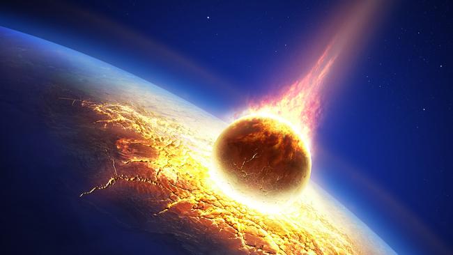 Earth and asteroid colliding — just one of the many ways predicted to bring on the end of civilisation. Pic: NASA)