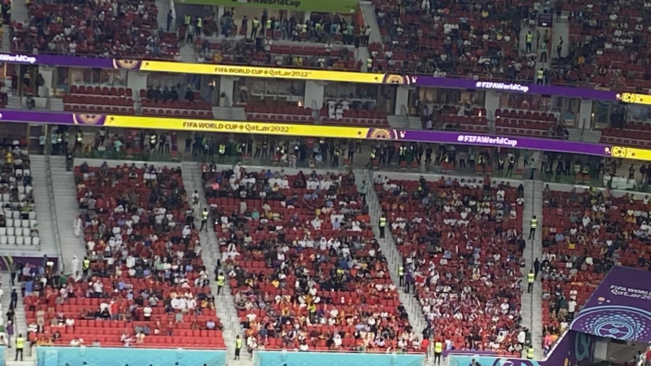 Plenty of empty seats in the stands.