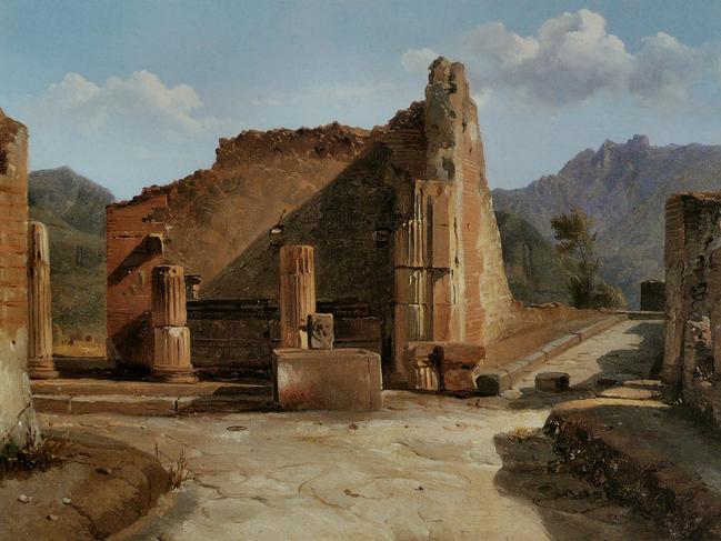 Detail, View of the Forum at Pompeii by Achille-Etna Michallon. Louvre, Paris