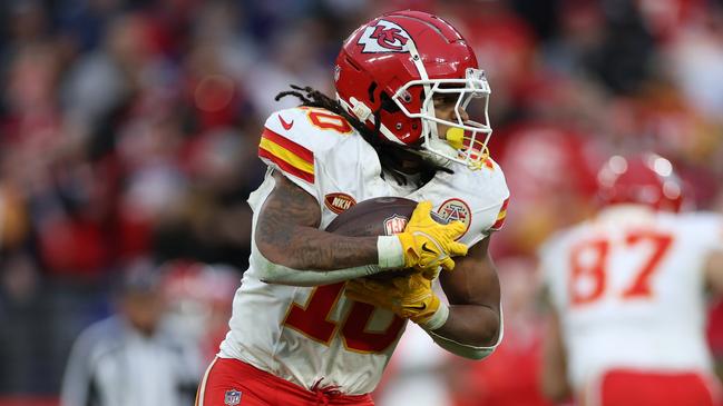 Isiah Pacheco of the Kansas City Chiefs against the Baltimore Ravens in the AFC Championship Game. Picture: Patrick Smith/Getty Images