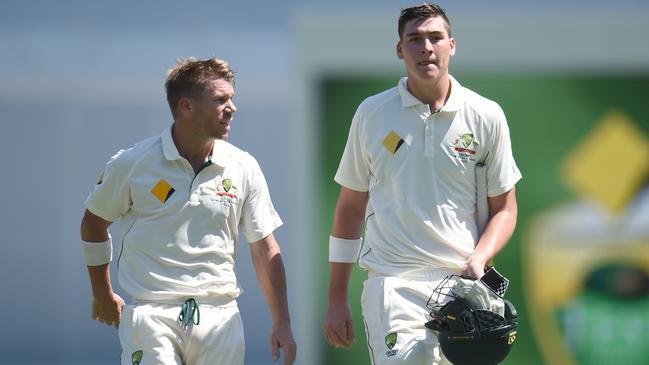 Could Matt Renshaw partner David Warner at the top of the Australian batting order again? Picture: AAP