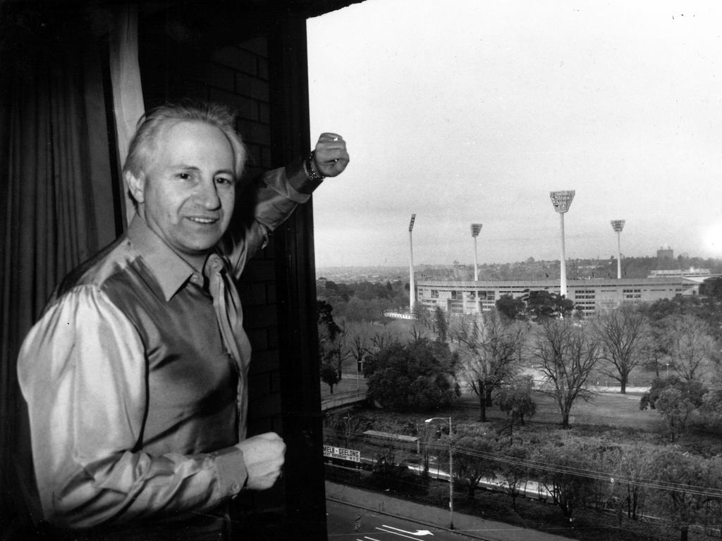 Geoffrey Edelsten overlooking the MCG.