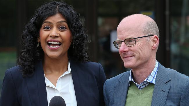 New Brunswick state Greens MP Dr Tim Read with Greens leader Samantha Ratnam. Picture: Ian Currie