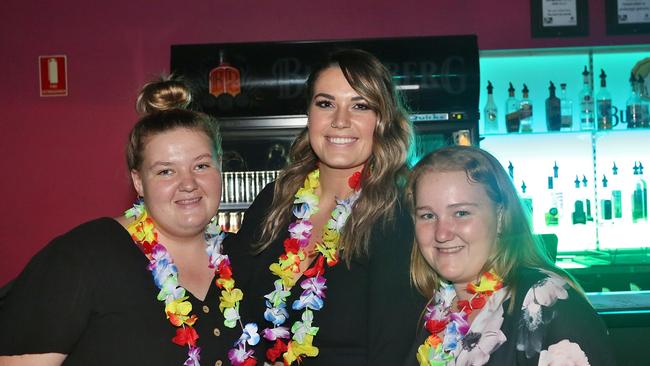 L-R Teleesha Roberts, Ebony Lee-Nielsen and Shayla Roberts at Zodiac Nightclub. Photo Liam Fahey / Morning Bulletin