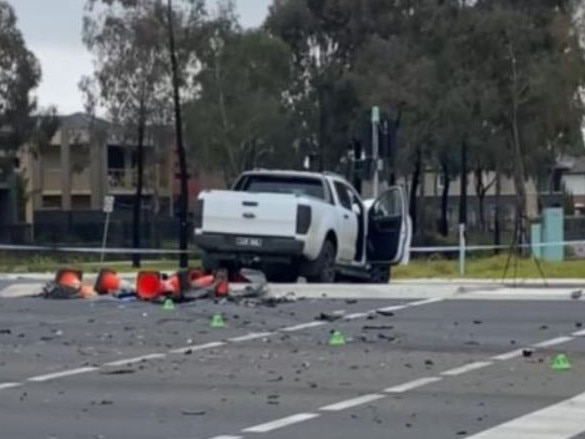 Police say the man involved in the Craigieburn crash died in custody. Picture: 7 news