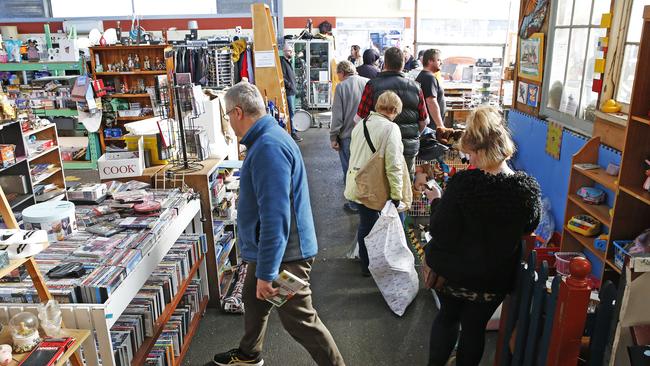 The tip shop in South Hobart opened its doors for the first time since the COVID-19 pandemic. Picture: Zak Simmonds