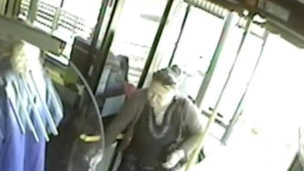 Footage released by police after the attack shows a woman boarding a bus at Elizabeth, in Adelaide’s northern suburbs. Picture: Nine News Adelaide