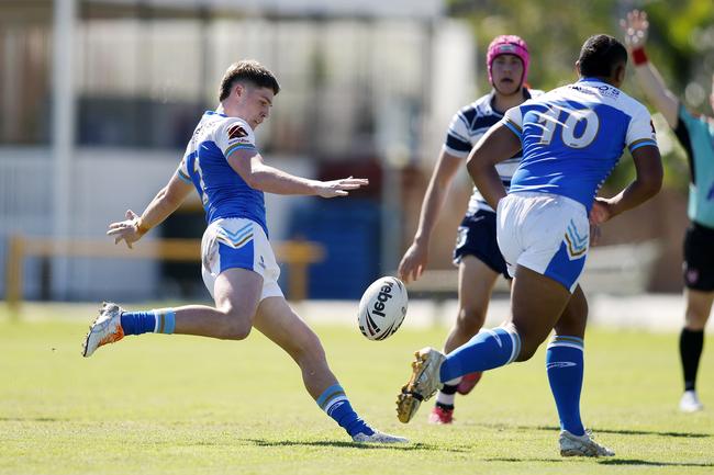 Redcliffe State High senior Grady Payne has a tremendous kicking game. Image/Josh Woning.