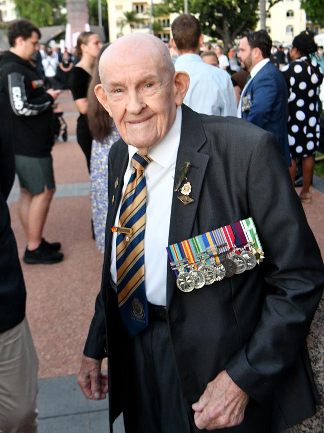 Anzac Day 2025. Dawn service Anzac Park Townsville. Dutchy Heaslip. Picture: Evan Morgan