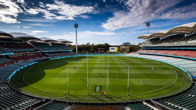 The Crows played Sydney in an empty Adelaide Oval in Round 1. Picture: Daniel Kalisz (Getty)