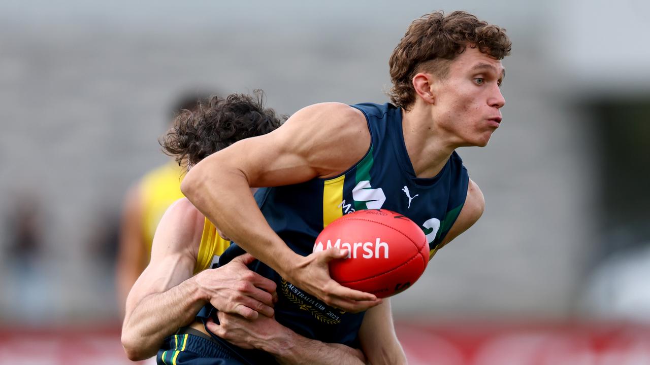 Beau Addinsall in action for the AFL National Academy. Picture: Josh Chadwick/AFL Photos/via Getty Images