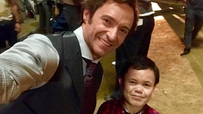 Sam Humphrey with Hugh Jackman