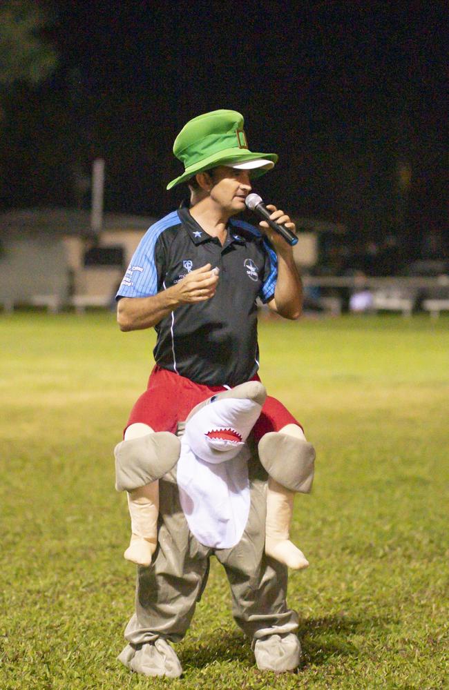 Gary "Gazza" McIlroy welcomes Leps fans to the Mossman Showgrounds for a Leprechauns v Sharks game. Picture: Chris Holmes