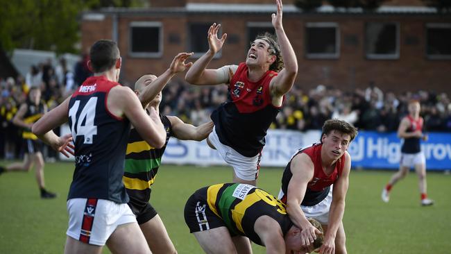 Smith has eyes only for the ball. Picture: Andrew Batsch