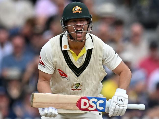 David Warner made a start but could not capitalise at Old Trafford. Picture: Oli Scarff/AFP