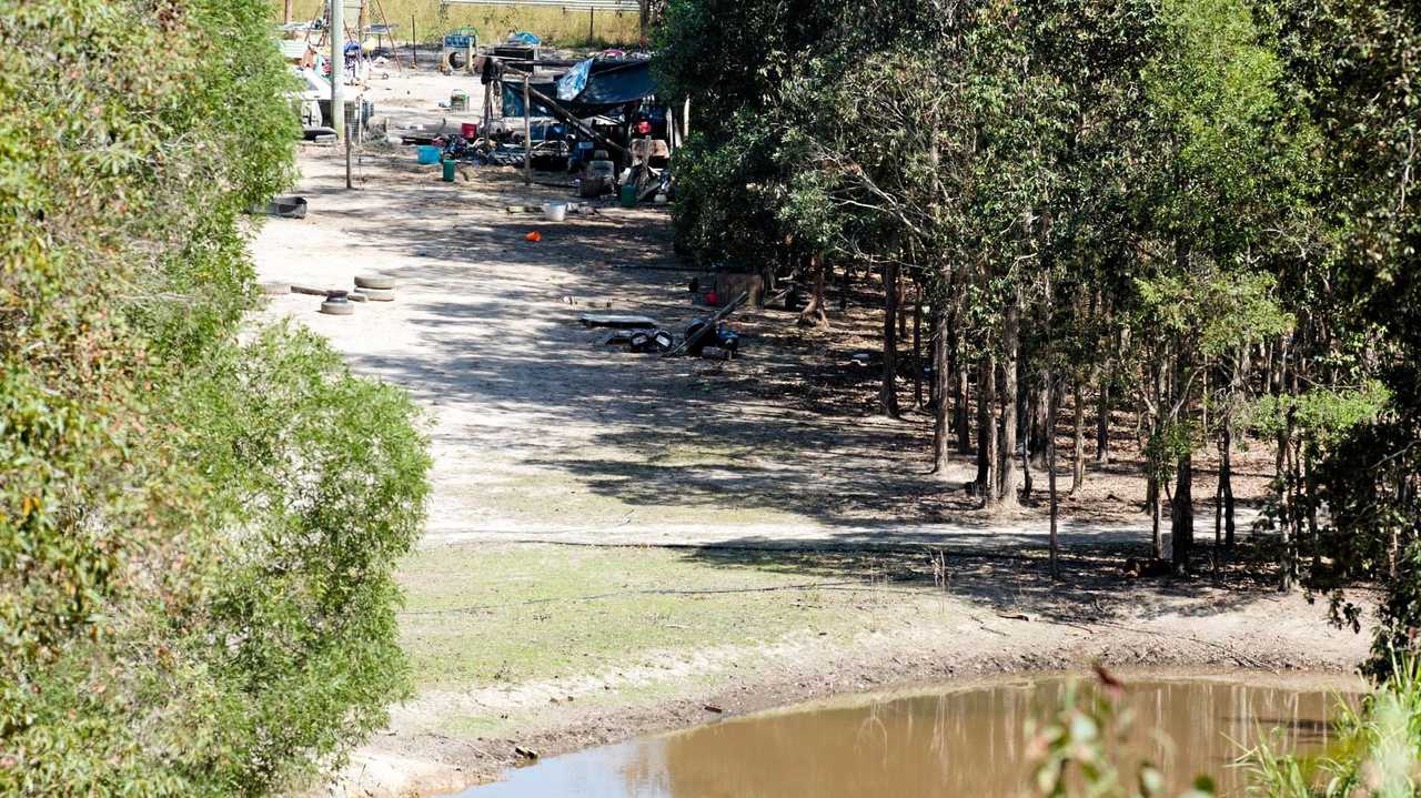 Police searched this property yesterday for any sign of missing Gympie woman Bianca Gawne. Picture: Jacob Carson