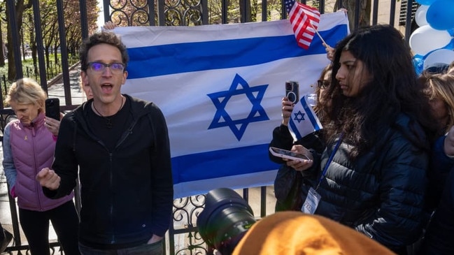 Shai Davidai was a fixture at pro-Israel protests. Picture: Getty Image.