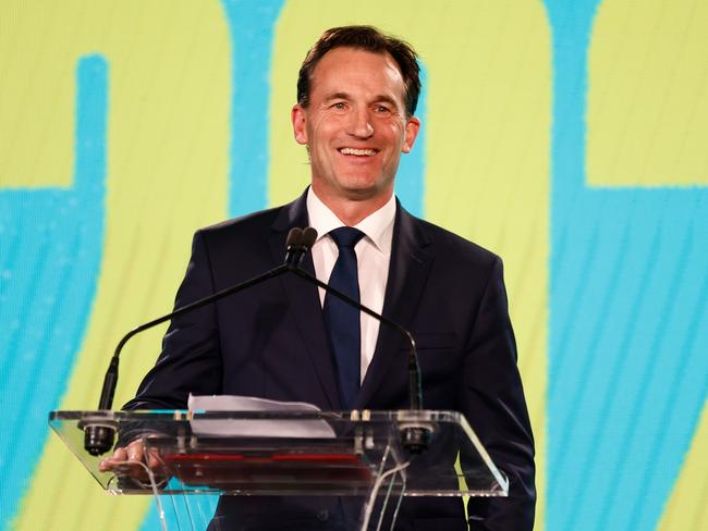 MELBOURNE, AUSTRALIA - NOVEMBER 20: Andrew Dillon, Chief Executive Officer of the AFL speaks during the 2023 AFL Draft at Marvel Stadium on November 20, 2023 in Melbourne, Australia. (Photo by Michael Willson/AFL Photos via Getty Images)