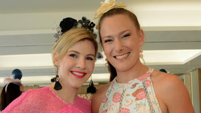 Suzanna Costello and Alex Hamlyn at Women in Law race day at Aquis GCTC, Bundall. Picture: Regina King