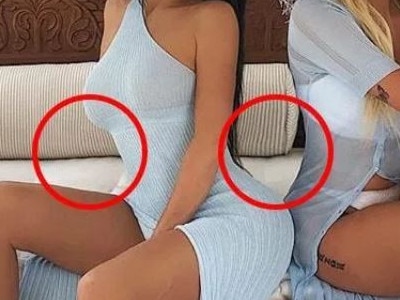 They point out the way the lines in the cushions curve into her waist. Picture: Instagram/KylieJenner