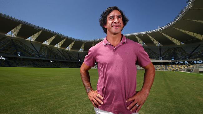 North Queensland Cowboys and rugby league legend Johnathan Thurston inside Queensland Country Bank Stadium in 2020. Pics Adam Head