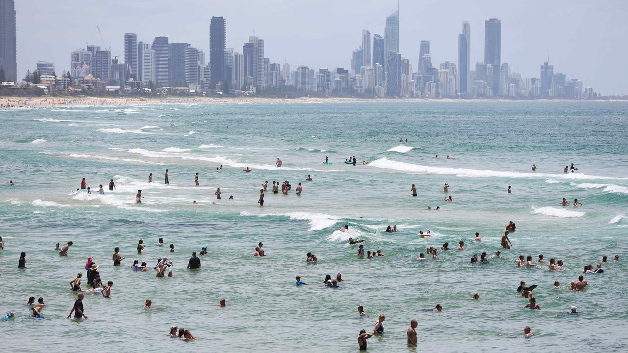 Crowds flock to Burleigh Beach to enjoy enjoy some Australia Day fun. Pics Adam Head