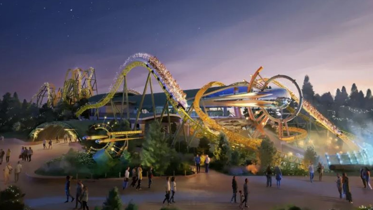 Guests will be able to race on the dual-coaster Starfall Racers. Picture: Universal Destinations &amp; Experiences