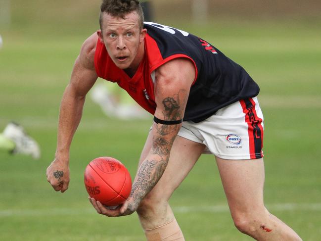 Jarrod Tuppen in action for St Albans in the WRFL. Picture: Local Legends Photography