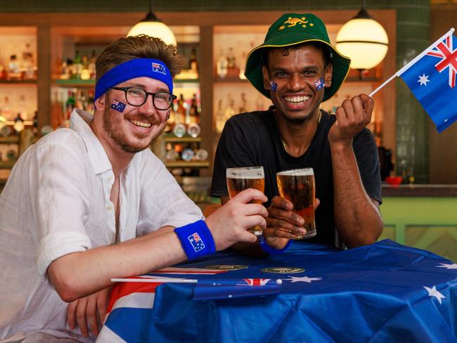 Cormac De Ruyter and Aruna Sampath, at The Wolly Bay Hotel, which will be celebrating Australia Day next year. Picture: Justin Lloyd