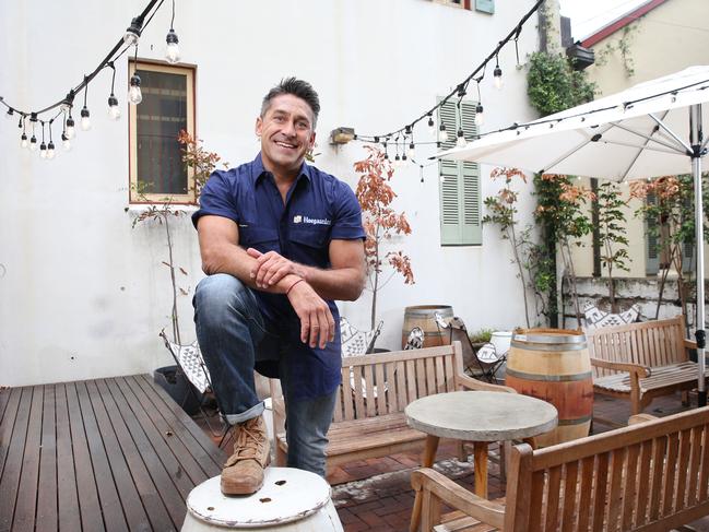 Pictured at the Observer Hotel at The Rocks in Sydney is celebrity gardener Jamie Durie ahead of HoegaardenÕs Beer Gaarden Blitz. .The outdoor section of the pub will get the ultimate beer garden makeover from Jamie and his team.Picture: Richard Dobson