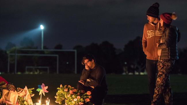 A vigil was held at Princes Park in memory of Eurydice Dixon earlier this week. (Pic: Jason Edwards)