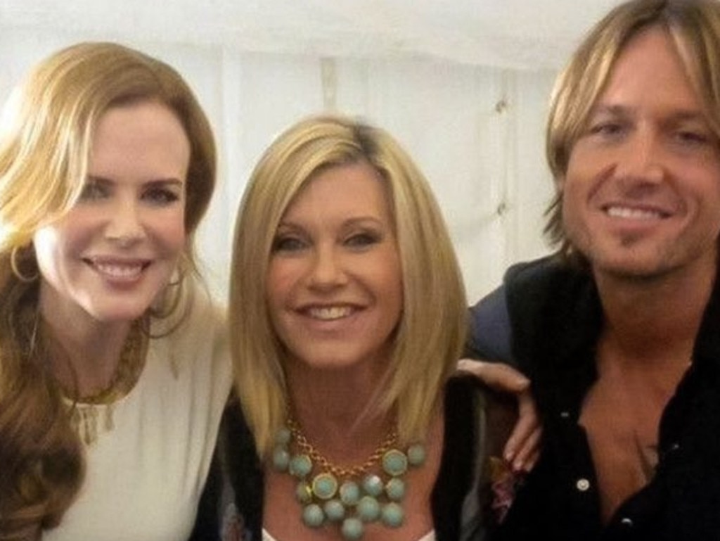 Keith Urban and Nicole Kidman with Newton-John. Picture: Twitter