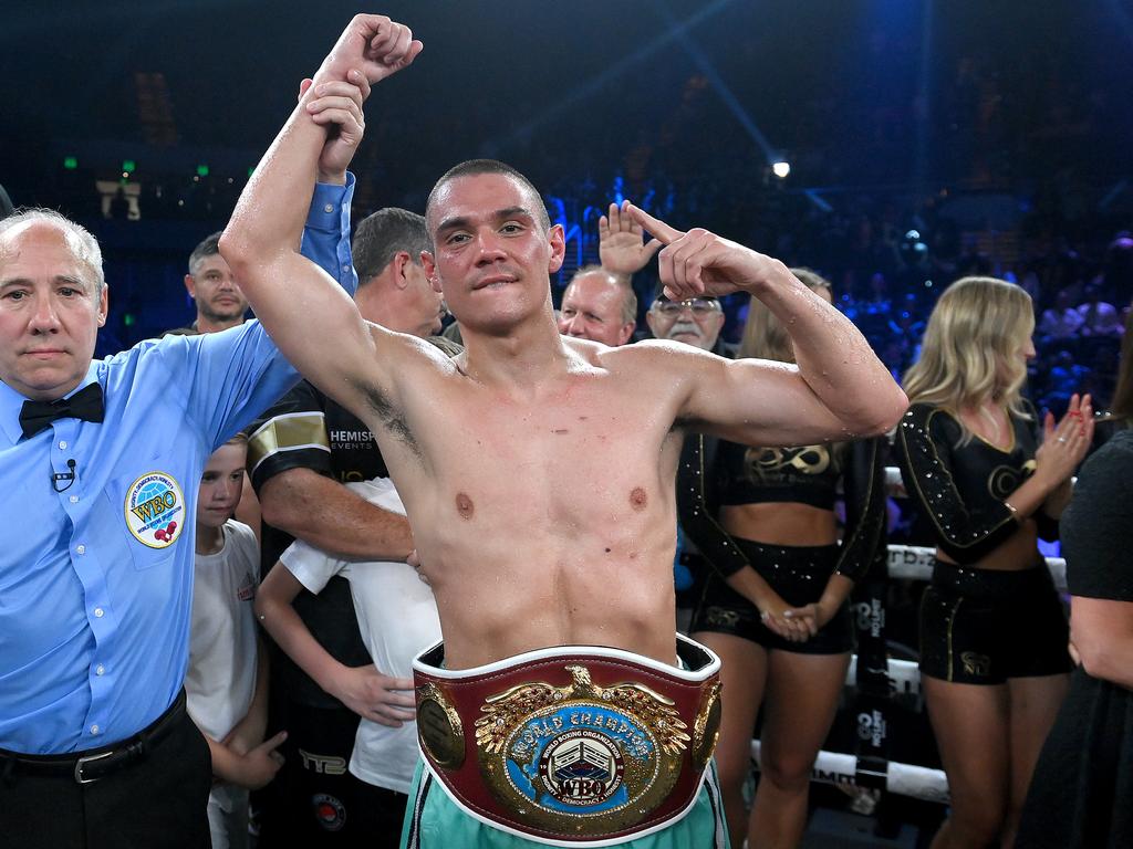 Tszyu is the WBO super welterweight world champion, but the title isn’t on the line against Thurman. Picture: Getty Images