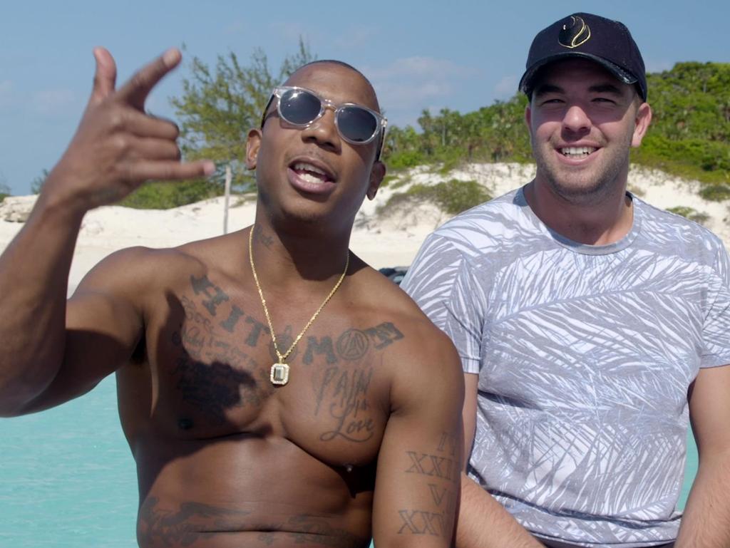 Ja Rule and Billy McFarland and scene from the Netflix documentary Fyre, about the failed Fyre festival. Supplied by Netflix.