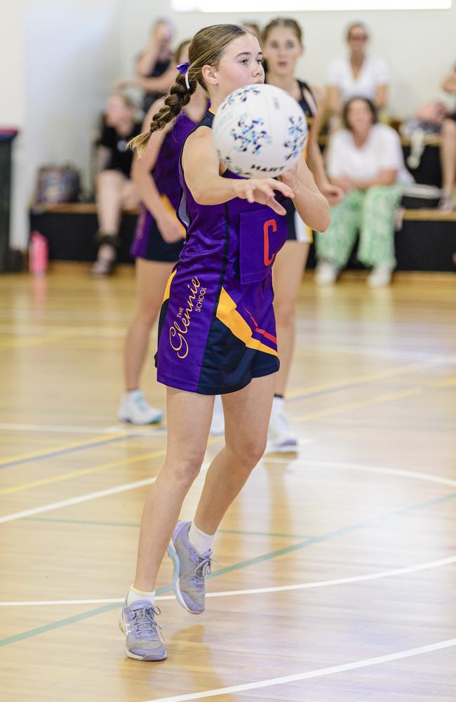 Isabelle Manley of Glennie in the Laura Geitz Cup netball carnival at The Glennie School, Sunday, March 16, 2025. Picture: Kevin Farmer